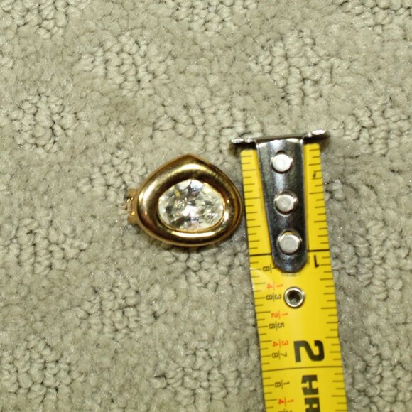 Christian Dior Gold Tone Big Rhinestone Crystal Clip On Earrings - Picture 2 of 4